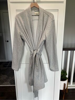 ✨UGG Women's Light Gray Plush Tie-Waist Robe